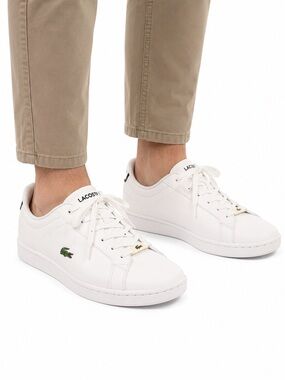 Size 7.5 Lacoste Women’s Carnaby Pro 123 8 Leather Sneakers White Casual Shoes